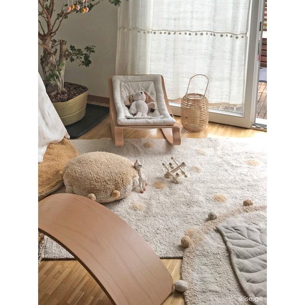 Oker žuti/krem periv/ručno rađen pamučan dječji tepih 120x160 cm Hippy Dots Honey – Lorena Canals-image-1