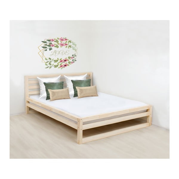Drveni bračni krevet Benlemi DeLuxe Bella Natural, 200 x 190 cm