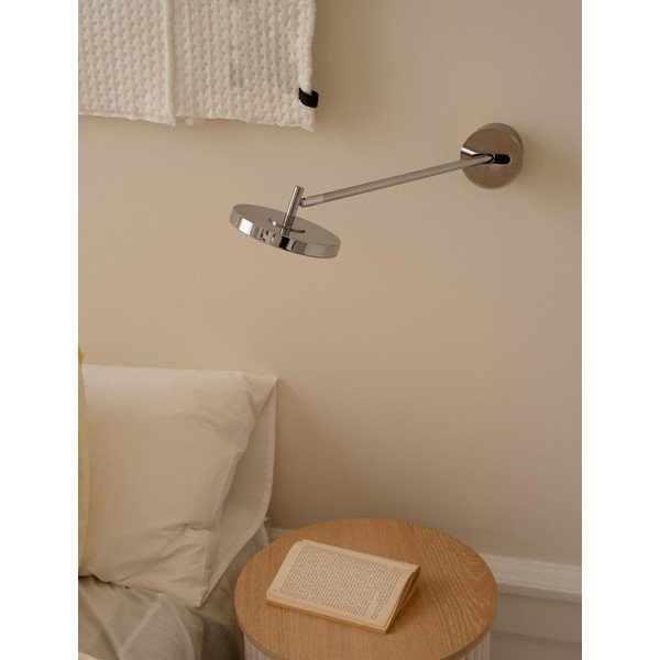 LED zidna lampa sa savitljivom konstrukcijom/s mogućnosti zatamnjivanja s utikačem u sjajno srebrnoj boji ø 15 cm Asteria Wall Long – UMAGE-image-1