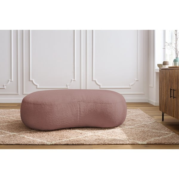 Ružičasti tabure od bouclé tkanine Saint-Germain – Bobochic Paris-image-1