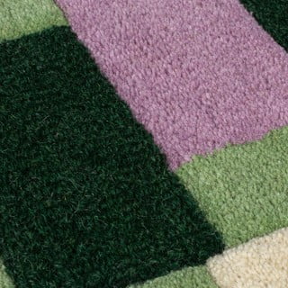 Zeleni/ljubičasti ručno rađen vunen tepih 160x230 cm Kai Wool Border – Flair Rugs