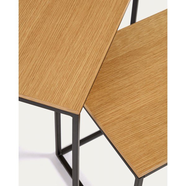 Pomoćni stolići u setu 2 kom s pločom stola u dekoru hrasta 45x45 cm Yoana – Kave Home-image-3