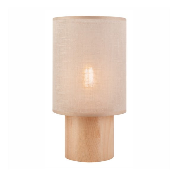 Bež/svjetlo smeđa stolna lampa s tekstilnim sjenilom (visina 30 cm) Ari – LAMKUR