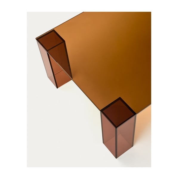 Smeđi stakleni stolić za kavu 60x140 cm Adularia – Kave Home-image-3