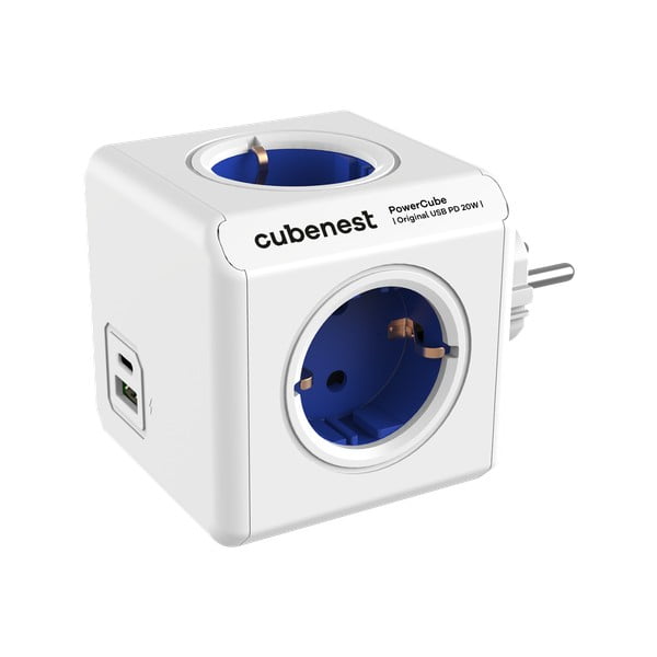 Razdjelnik utičnica 12 cm PowerCube Original USB Schuko – Cubenest