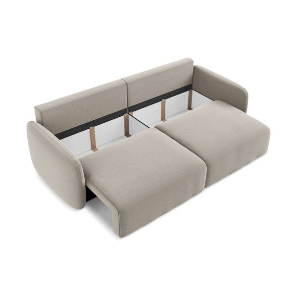 Smeđe-siva baršunasti sklopiva/s prostorom za odlaganje sofa 238 cm Kalena – Makamii-image-4