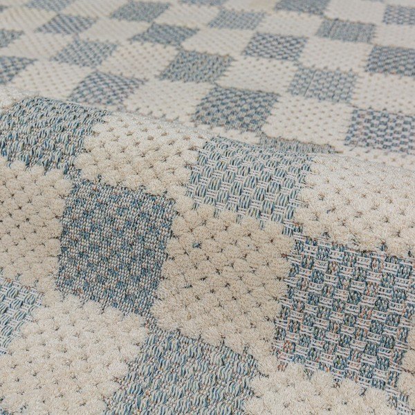 Plava periva staza od mješavine pamuka 80x230 cm Muted Checkerboard – Flair Rugs-image-4