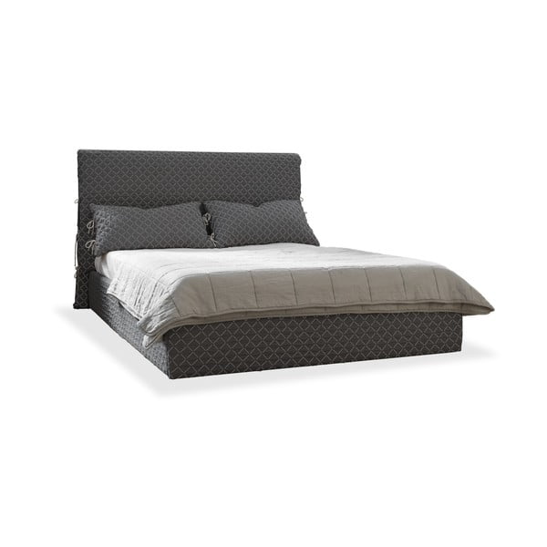 Sivi tapecirani bračni krevet s podnicom 160x200 cm Sleepy Luna - Miuform