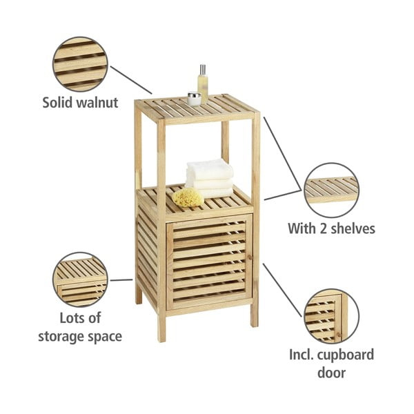 Nizak kupaonski ormarić od punog oraha u prirodnoj boji 40x86 cm Norway – Wenko-image-2