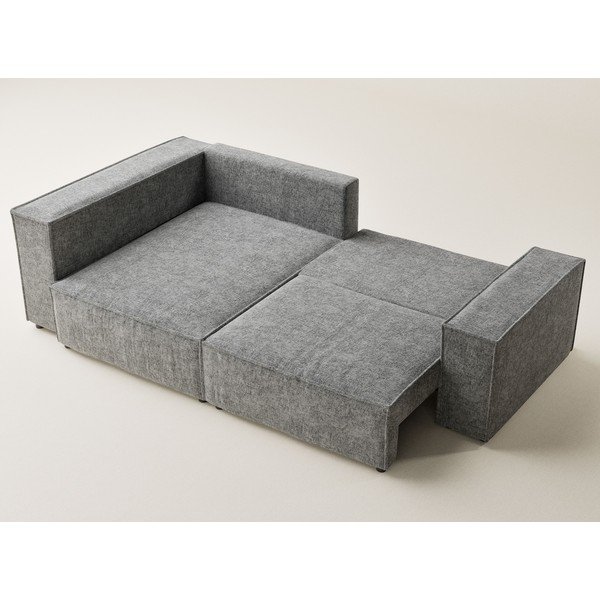 Siva sklopiva/s prostorom za odlaganje kutna garnitura od šenila (s lijevim kutom/u obliku slova L) Tonga – Maison de Rêve-image-3