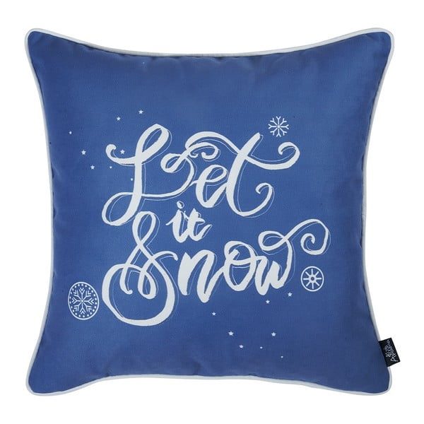 Plava jastučnica s božićnim motivom Mike & Co. Honey Let It Snow, 45 x 45 cm