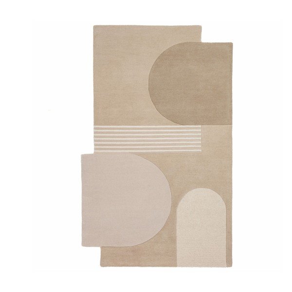 Ručno rađen vunen tepih u prirodnoj boji 150x240 cm Lozenge – Flair Rugs