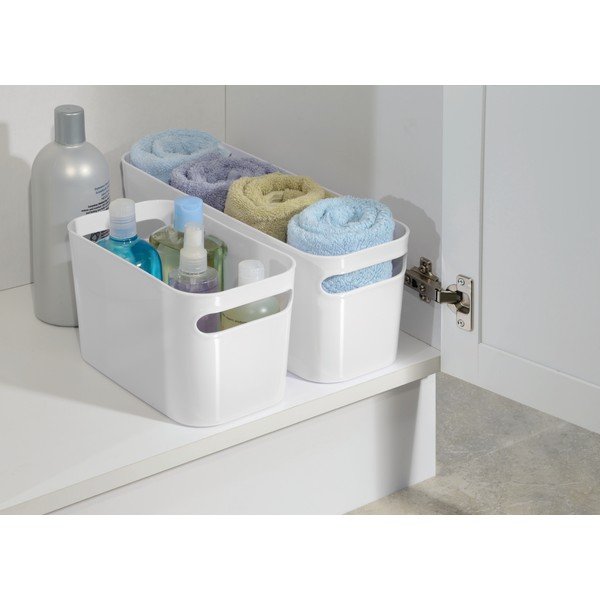 Bijela košara za odlaganje iDesign Una White, 40x15 cm-image-1