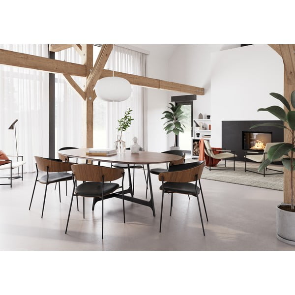 Crna/u tamnoj prirodnoj boji blagovaonska stolica s naslonima za ruke Crib – DAN-FORM Denmark-image-1