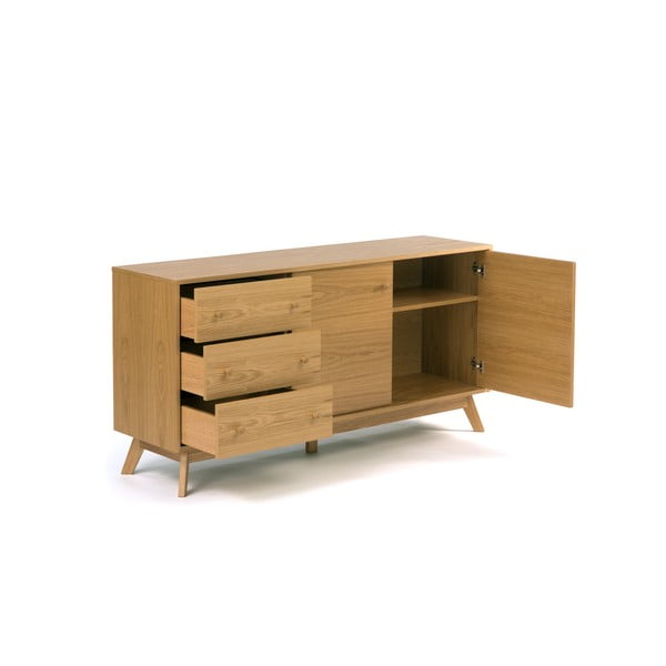 Niska komoda u dekoru hrasta u prirodnoj boji 149x75 cm Kensal – Woodman-image-3