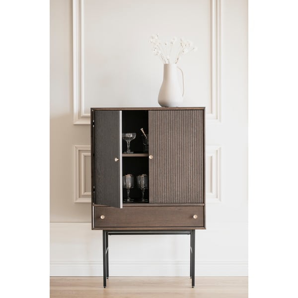 Smeđa komoda s hrastovim furnirom Rowico Clearbrook širine 79 cm-image-4