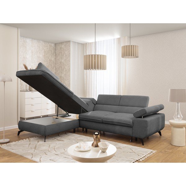 Siva kutna garnitura od šenila (s lijevim kutom/u obliku slova L) Marbeya  – Ropez-image-4