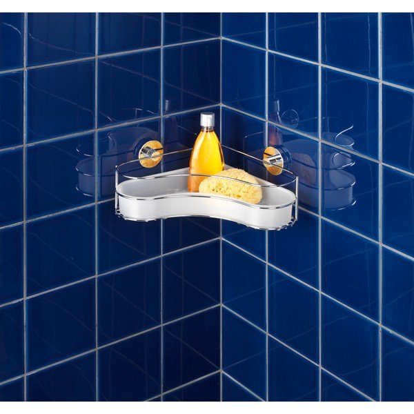 Samostojeća kutna polica s posudicom Wenkooo Vacuum-Loc Milazzo, nosivost do 33 kg-image-1