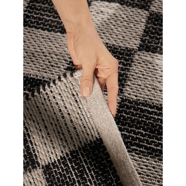 Crna/krem obostrana/ručno rađena staza od mješavine jute 80x300 cm Rex – Hanse Home-image-3