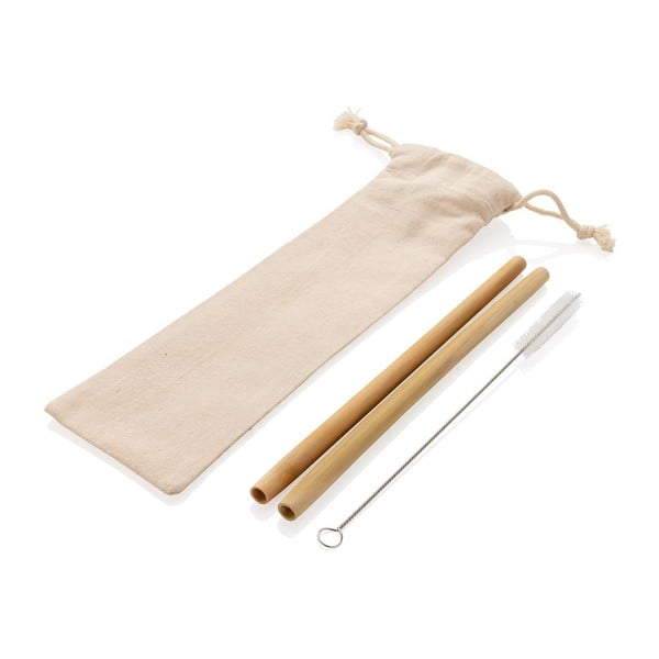 Set 2 bambus slamke s četkom za čišćenje i torbom XD Collection