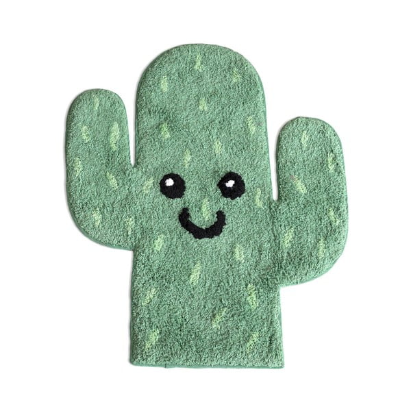 Zeneli pamučni kupaonski otirač Mr. Fox Happy Cactus, 55 x 62 cm
