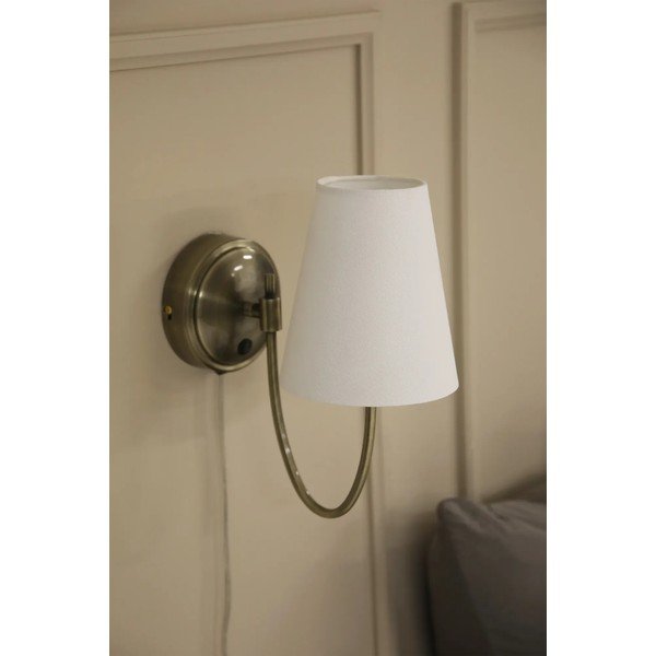 Bijela/mjedena zidna lampa s utikačem Amar – Markslöjd-image-2