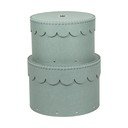 Plavozelene kartonske kutije za pohranu u setu  2 kom s poklopcem ø 26x17,5 cm Wilma Canvas Paper Laminate – Bigso