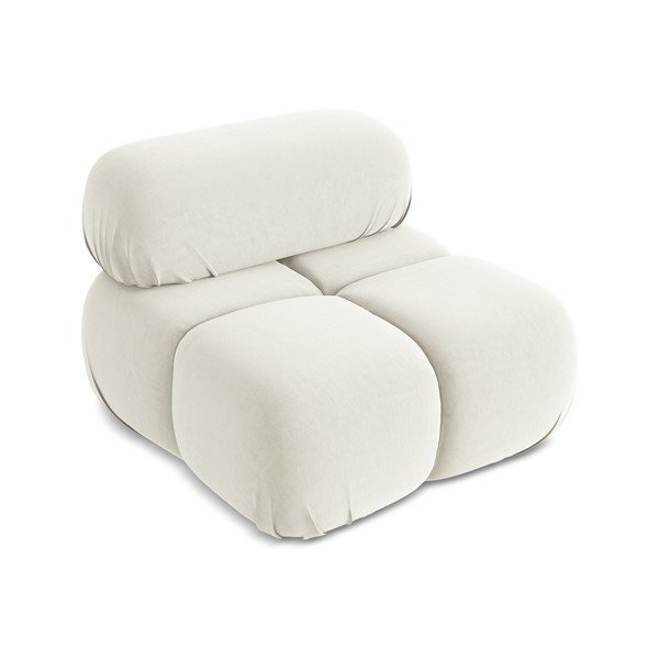 Bijela baršunasti modularna sjedeća garnitura Lokua – Makamii-image-2