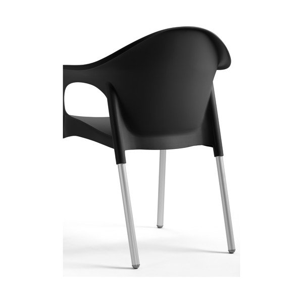 Crna plastična vrtna stolica Lisa - Rojaplast-image-1