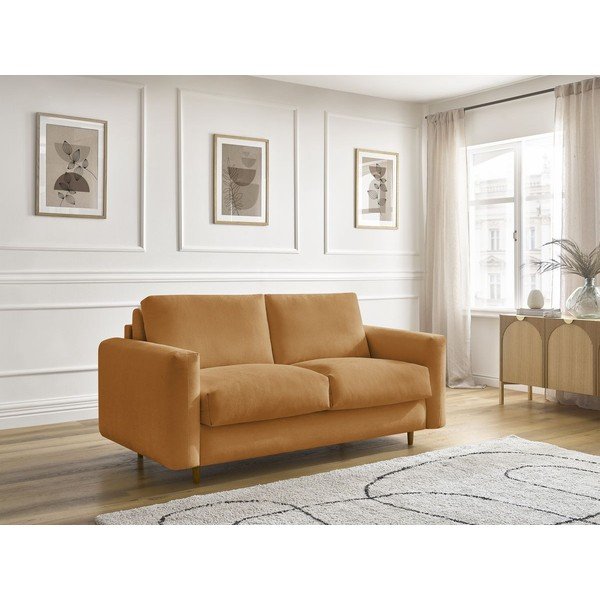 Senf žuta sofa za spavanje/sklopiva 220 cm Cocoone – Bobochic Paris-image-1