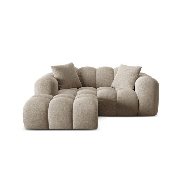 Svjetlo smeđa kutna garnitura od šenila (s lijevim kutom/s ležaljkom) Treno – Cosmopolitan Design