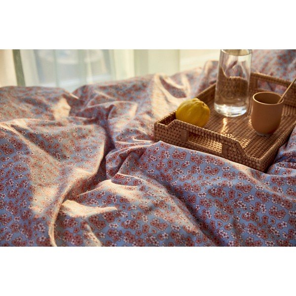 Svijetlo plava-ružičasta posteljina za bračni krevet-za produženi krevet od pamučnog satena 200x220 cm Pleasantly – JUNA-image-4