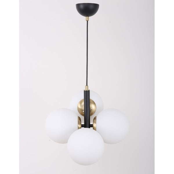 Bijela/crna viseća svjetiljka sa staklenim sjenilom ø 15 cm Forte – Squid Lighting-image-2