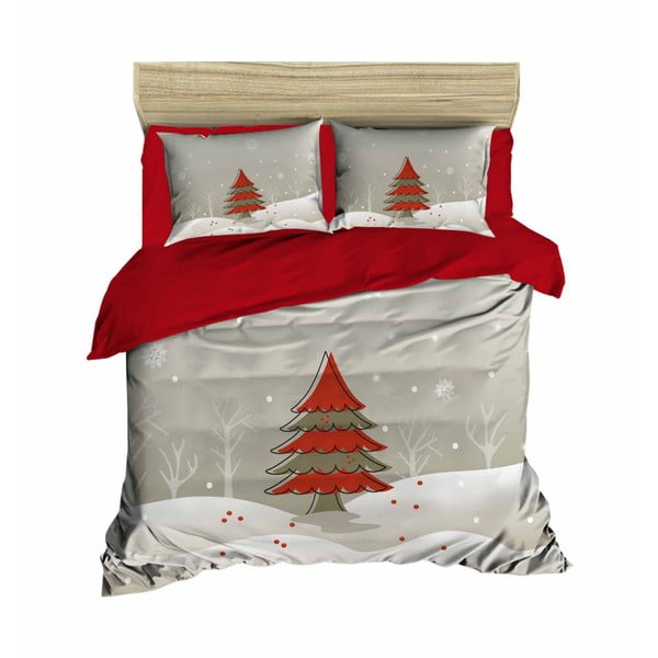 Božićna posteljina za bračni krevet s plahtama Jean, 200 x 220 cm