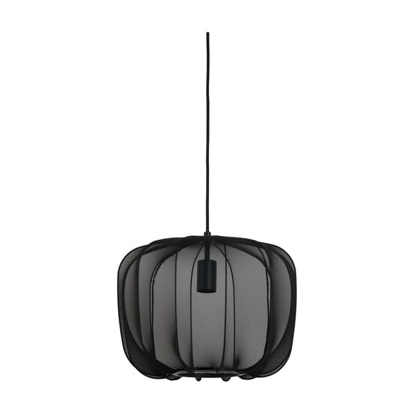 Crna viseća svjetiljka s tekstilnim sjenilom ø 40 cm Plumeria – Light & Living