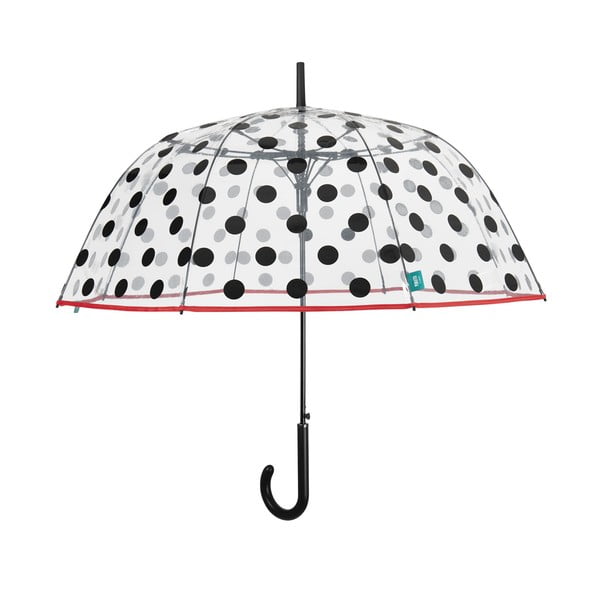 Ženski prozirni kišobran otporan na vjetar Ambiance Dots, ⌀ 89 cm