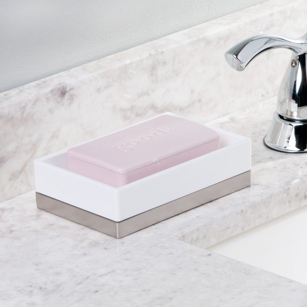 Posuda za sapun bijela iDesign Clarity, 13 x 8 cm-image-1