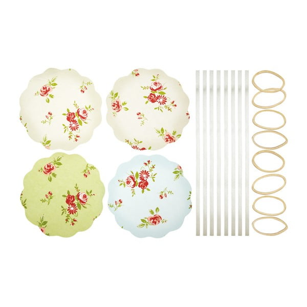 Set od 8 tekstilnih ukrasa za kuhinju Craft Floral staklenke