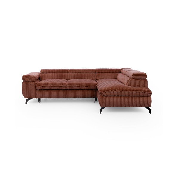 Kutna garnitura od samta boja terakote (s desnim kutom/u obliku slova L) Marbeya  – Ropez