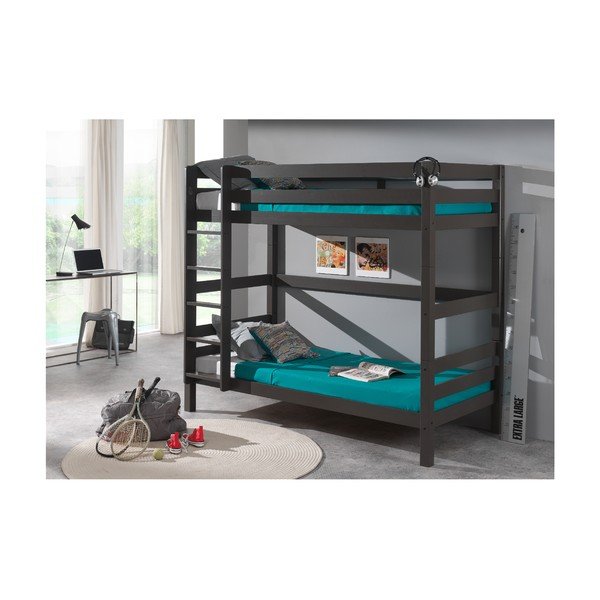 Sivi dječji krevet na kat Vipack Pino, visina 180 cm-image-1