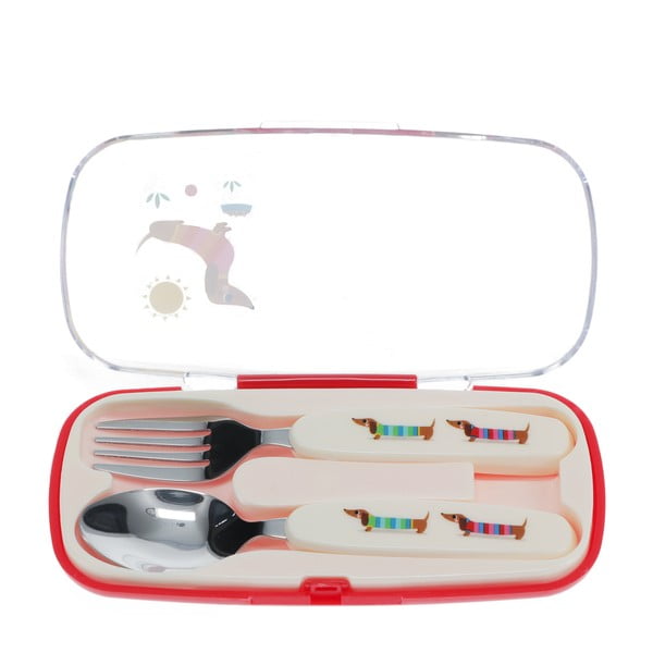 Dječji pribor za jelo 2 kom od nehrđajućeg čelika Sausage Dog – Rex London-image-2