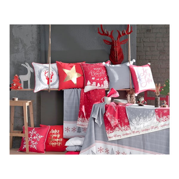 Siva jastučnica s božićnim motivom Mike & Co. NEW YORK Honey Snowflake, 45 x 45 cm-image-1