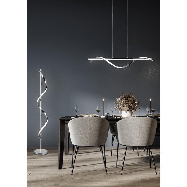 LED stojeća svjetiljka s mogućnošću zatamnjivanja u sjajno srebrnoj boji (visina 120 cm) Isabel – Reality-image-1