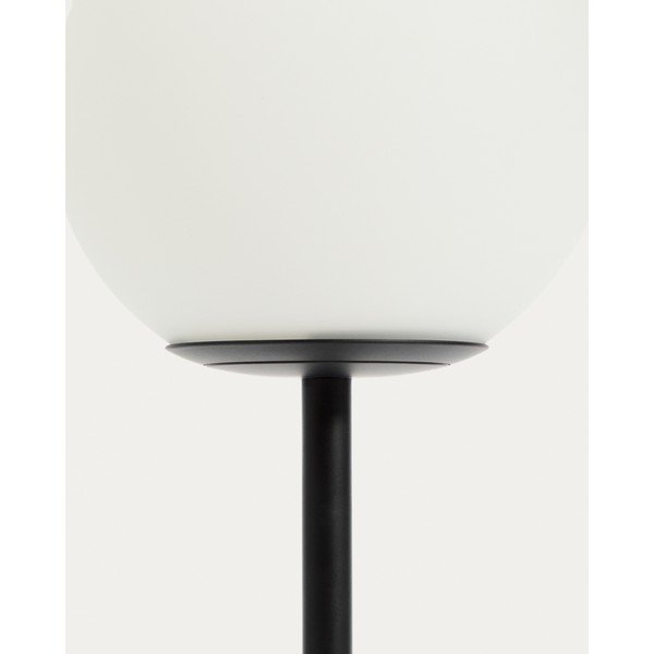 Bijela/crna stolna lampa sa staklenim sjenilom (visina 35 cm) Brisia – Kave Home-image-2