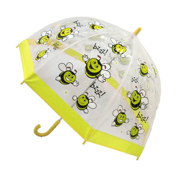 Dječji prozirni štap kišobran sa žutim detaljima Ambiance Birdcage Bee Bee, ⌀ 70 cm