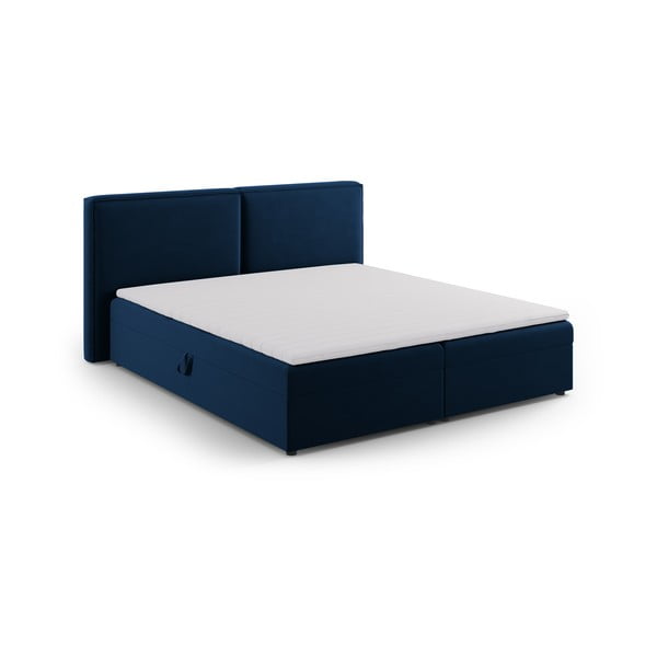 Tamno plavi boxspring krevet s prostorom za pohranu 160x200 cm Arendal – Cosmopolitan Design