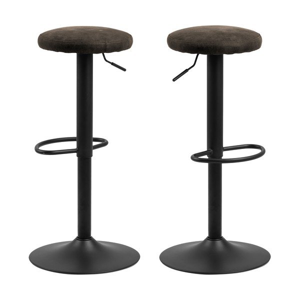 Siva podstavljena barska stolica podesive visine (visine sjedala 62 cm) Finch – Actona-image-4