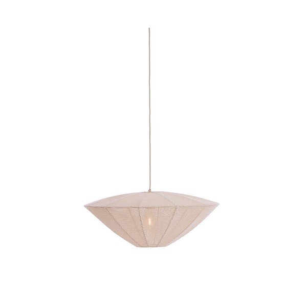 Krem viseća svjetiljka s tekstilnim sjenilom Satilla – Light & Living-image-1