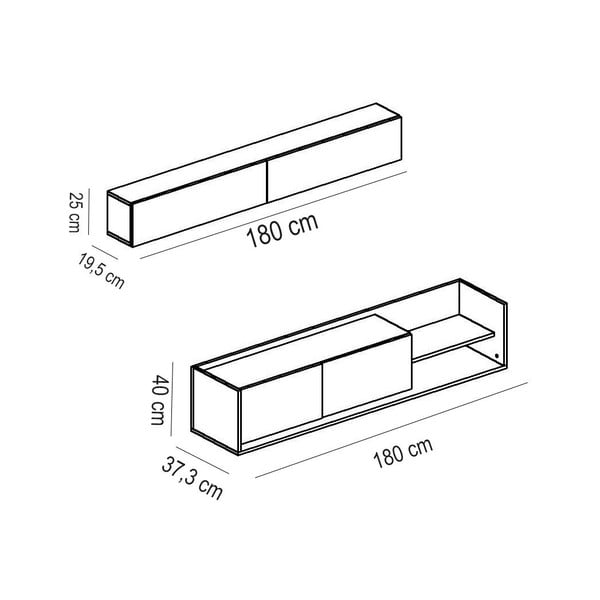 Bijela TV komoda u egzotičnom drvenom dekoru 180x40 cm Kale - Kalune Design-image-3