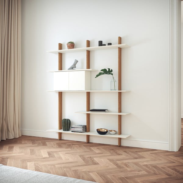 Bijeli regal s hrastovom konstrukcijom Tenzo Bridge, širine 162 cm-image-3